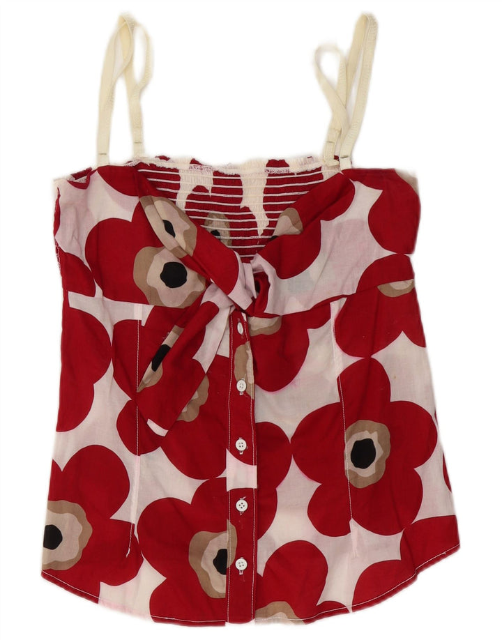 Dolce & Gabbana Womens Crop Cami Top IT 44 Μεσαίο κόκκινο φλοράλ βαμβακερό