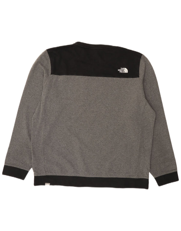 The North Face Mens Sweatshirt Jumper 2XL Grey Colourblock Cotton Modern