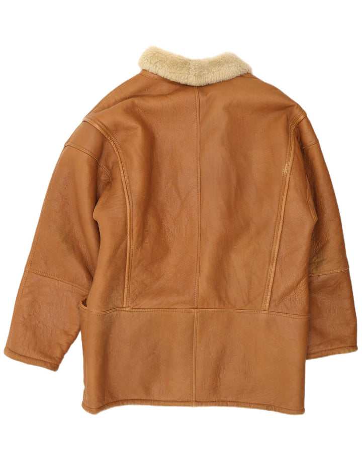 Vinci Ανδρικό Shearling Jacket UK 40 Large Brown Δερμάτινο