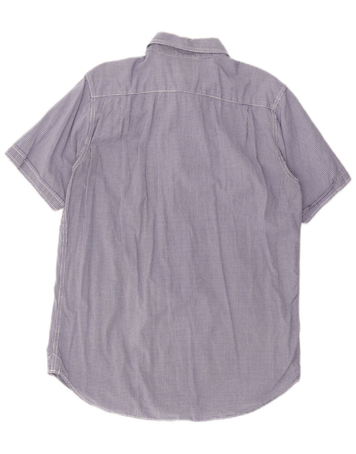 Ανδρικό κοντομάνικο πουκάμισο WOOLRICH XL Navy Blue Gingham