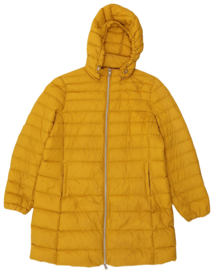 MARKS & SPENCER Γυναικείο παλτό με κουκούλα με επένδυση UK 18 XL κίτρινο πολυαμίδιο