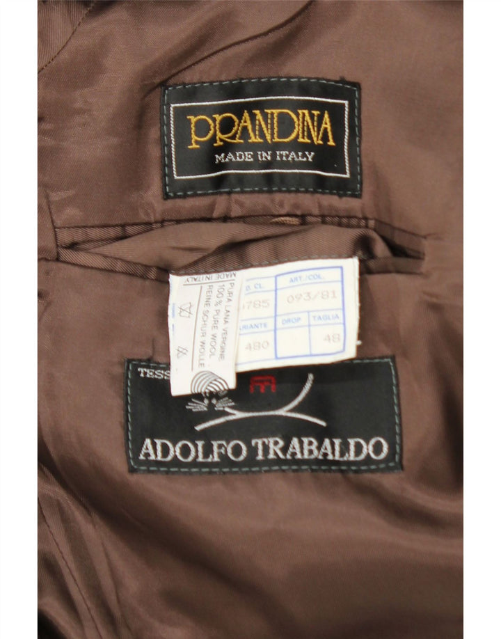 Ανδρική καμπαρντίνα Prandina IT 48 Μεσαίο Καφέ Check Virgin Wool