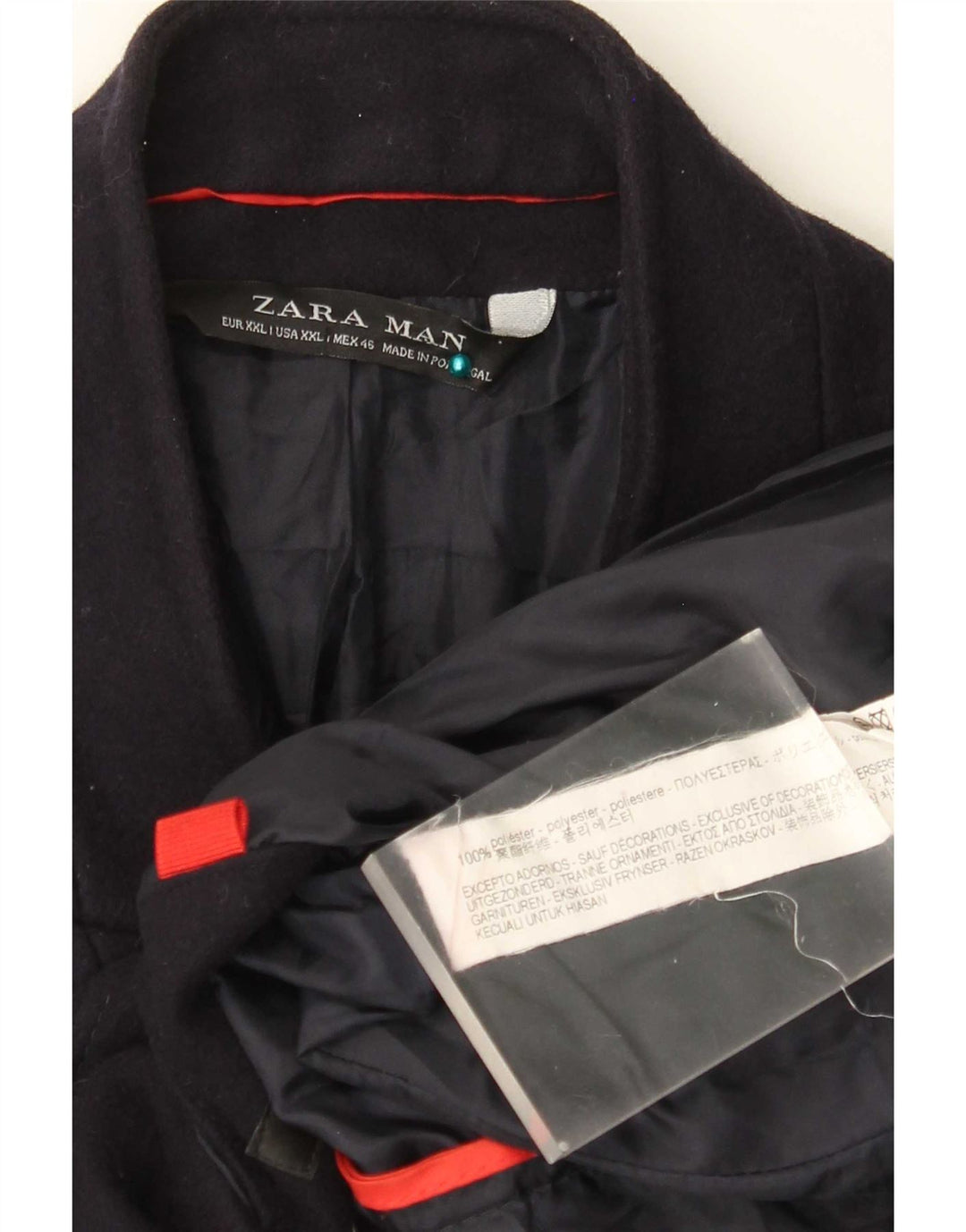 Zara Ανδρικό Πανωφόρι UK 44 2XL Navy Blue Polyester