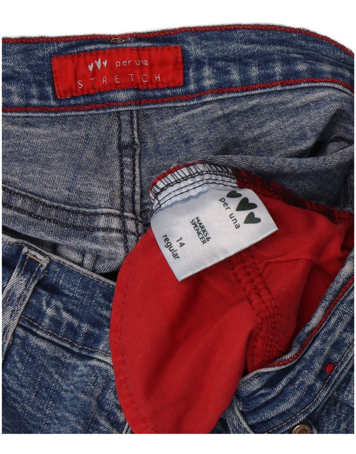PER UNA Γυναικεία Bootcut Jeans UK 14 Medium W30 L30 Blue Cotton