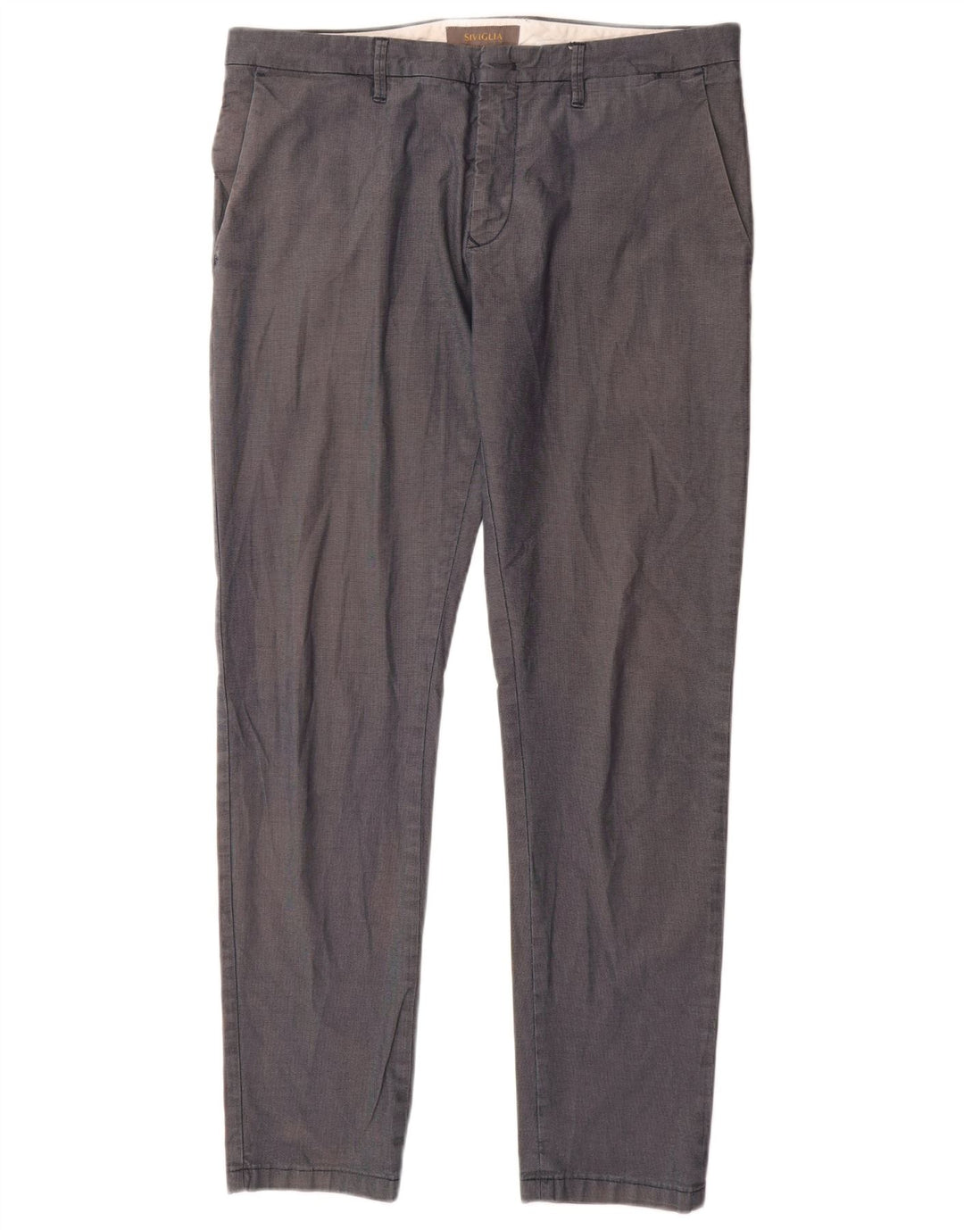 SIVIGLIA Ανδρικό ίσιο παντελόνι Chino W35 L32 Navy Blue Cotton