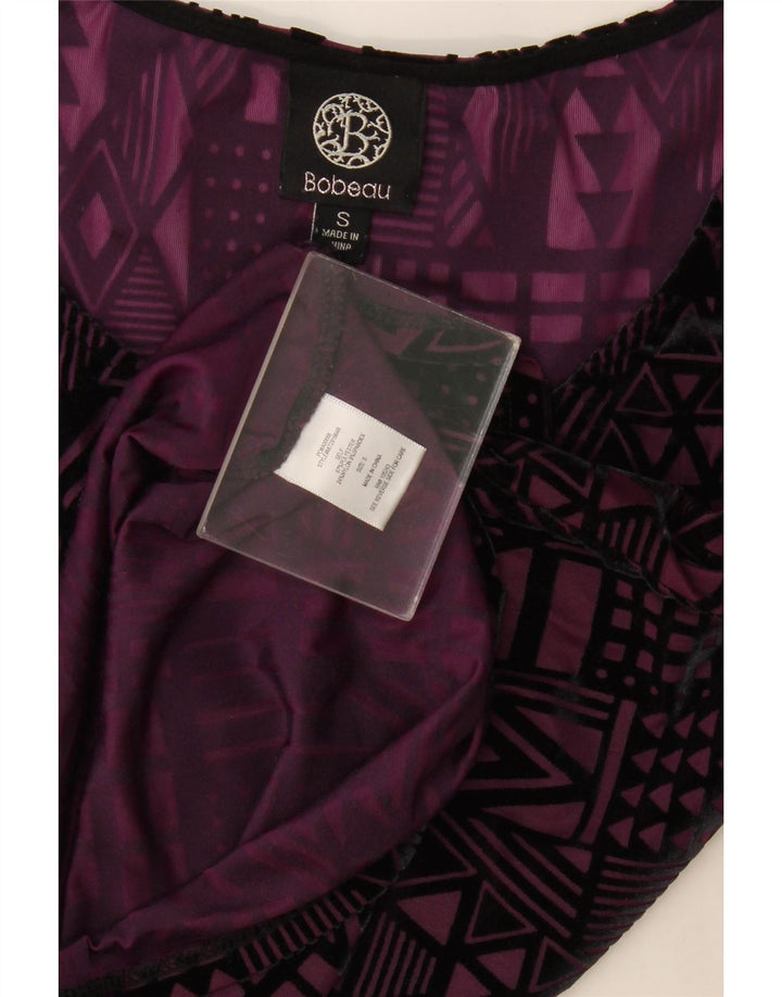 Bobedu Γυναικεία Μπλούζα Τοπ UK 10 Small Purple Geometric Polyester