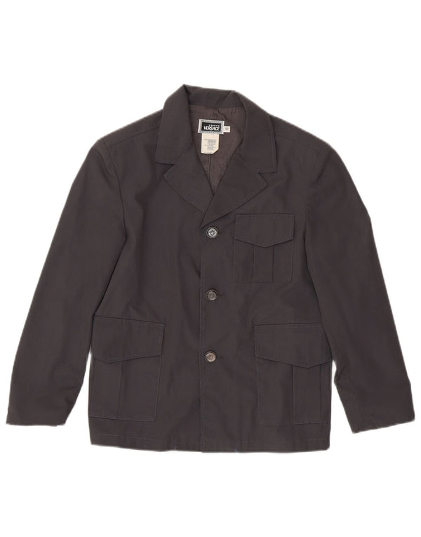 Versace Boys 3 Button Blazer Jacket 9-10 Years Grey Polyester