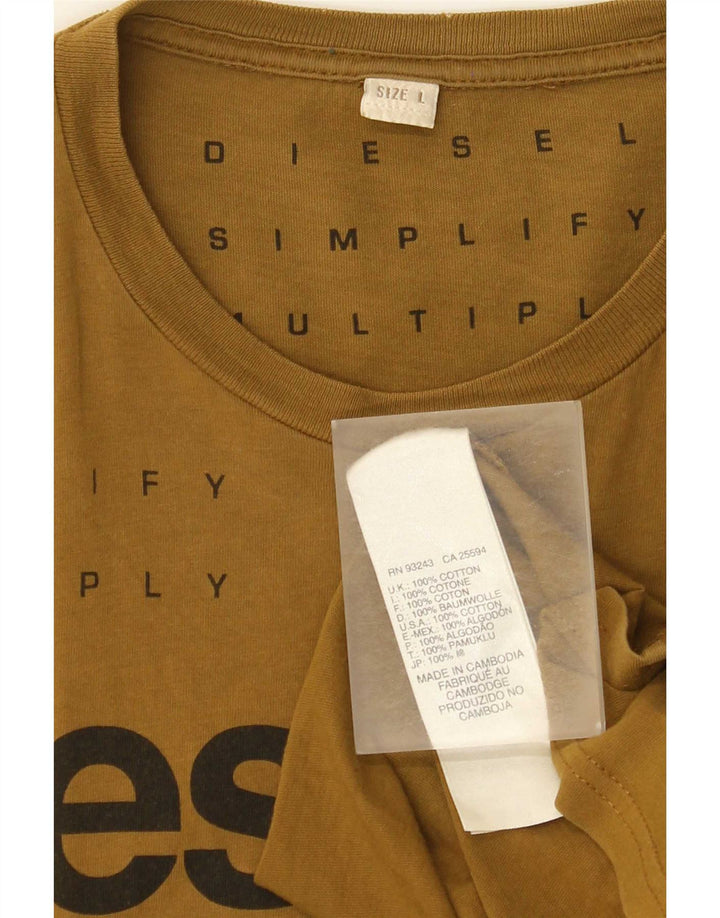 Ανδρικό γραφικό T-Shirt Diesel Top Larg Brown Βαμβακερό