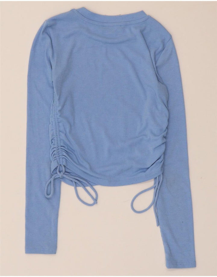 Zara Γυναικείο Crop Top Μακρυμάνικο UK 8 Small Blue
