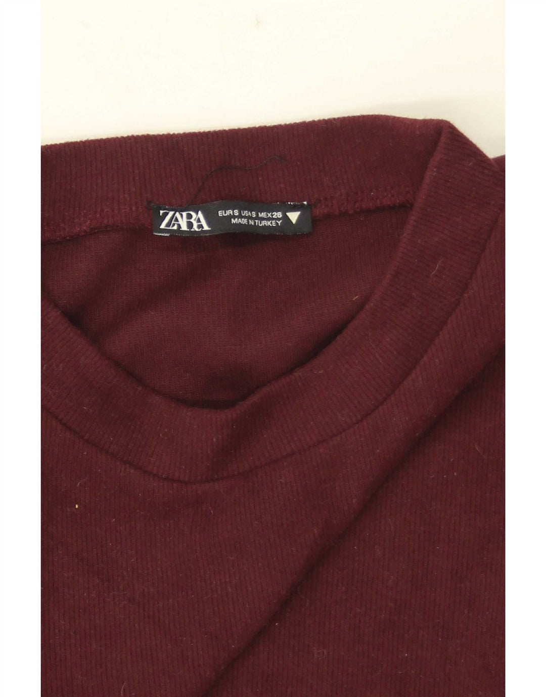 Zara Γυναικεία Μπλούζα Crop Top UK 8 Small Burgundy