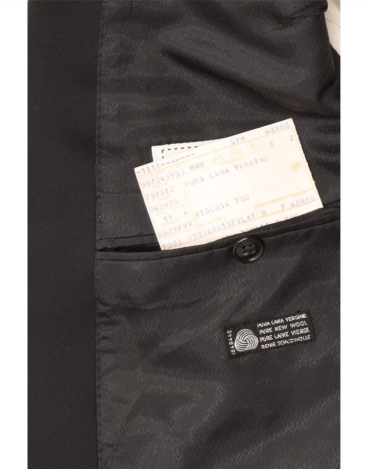 Profilo Ανδρικό Μπουφάν Blazer Διπλό στήθος IT 48 Μέτριο Μαύρο Παρθένο Μαλλί