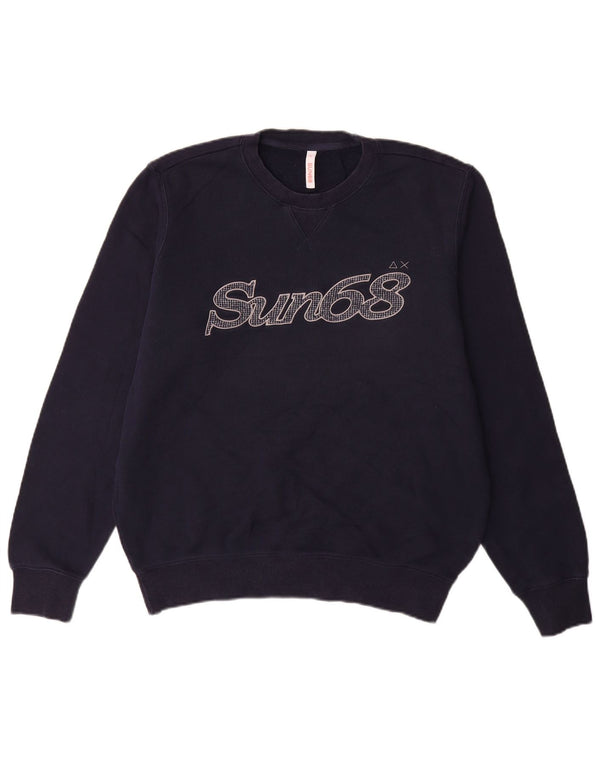 Ανδρικό γραφικό φούτερ Sun68 Jumper Medium Navy Blue βαμβακερό