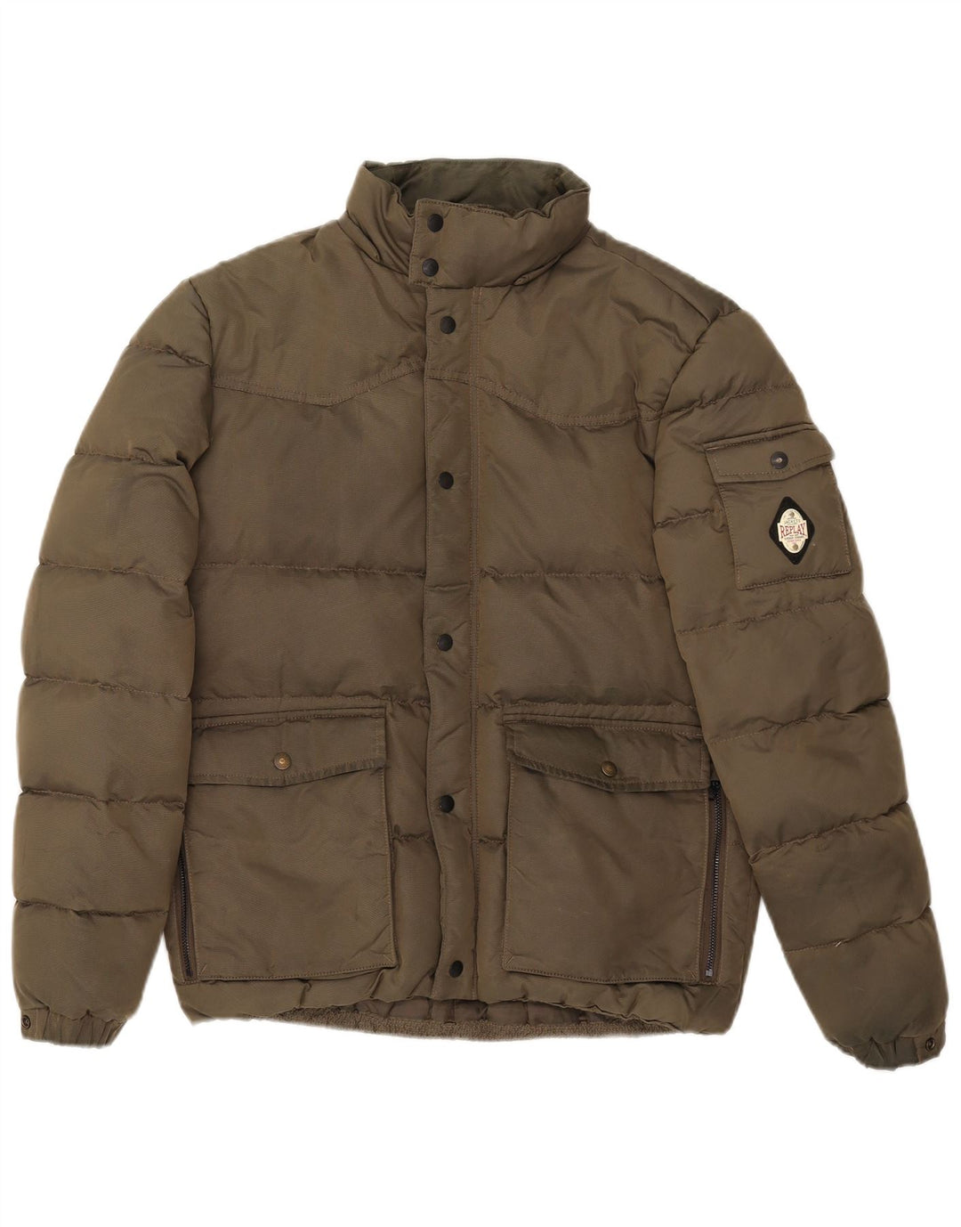 Replay Ανδρικό μπουφάν με επένδυση UK 38 Medium Khaki Polyamide