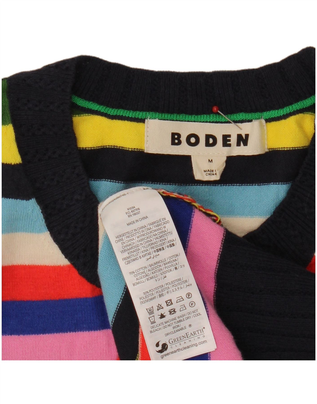 Γυναικείο πουλόβερ Boden Crew Neck Jumper UK 14 Medium πολύχρωμο ριγέ