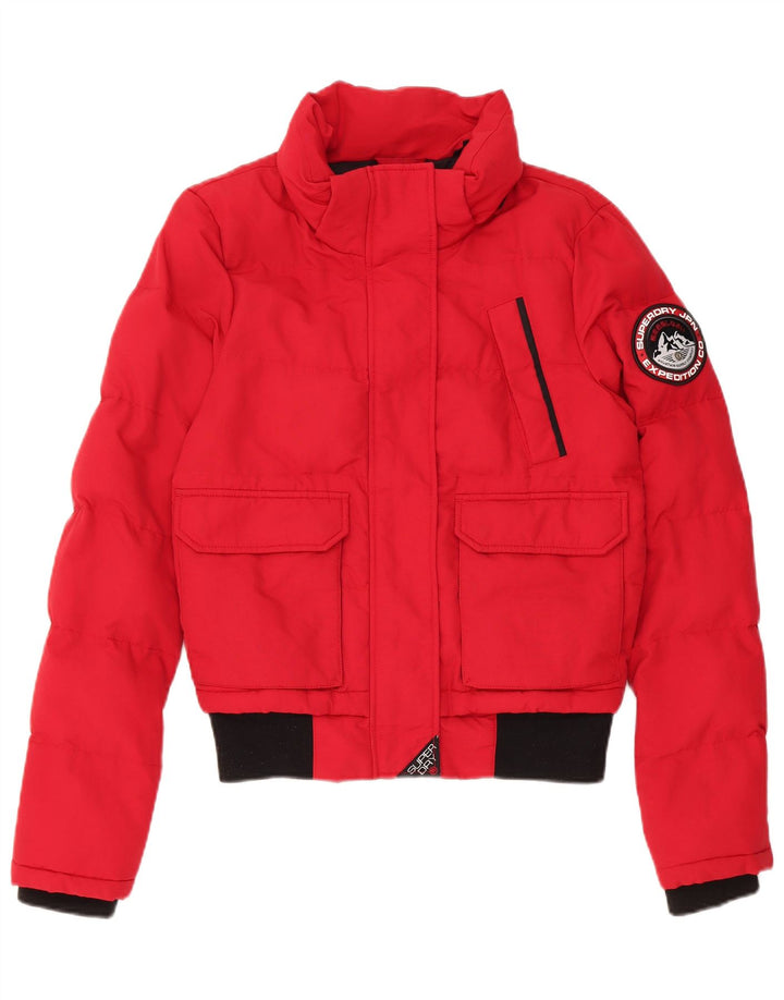 Superdry γυναικείο υπερμεγέθη τζάκετ UK 8 Small Red Colourblock Nylon