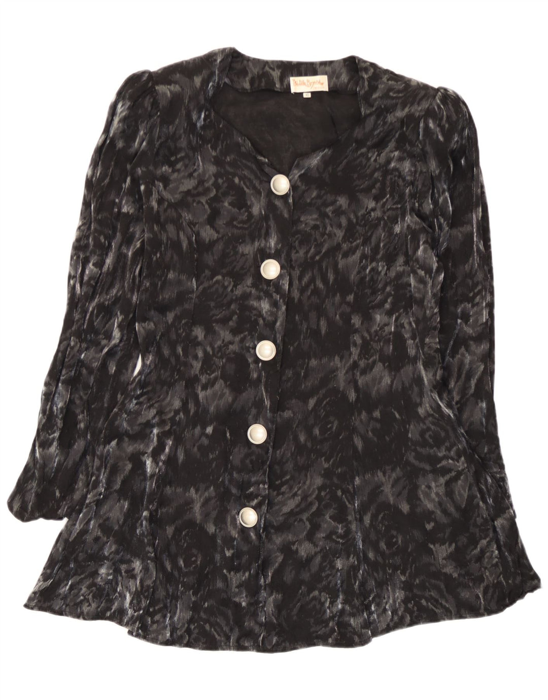 Michele Boyard Γυναικείο πουκάμισο Longline Μπλούζα EU 40 Medium Black Floral