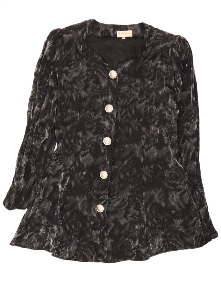 Michele Boyard Γυναικείο πουκάμισο Longline Μπλούζα EU 40 Medium Black Floral