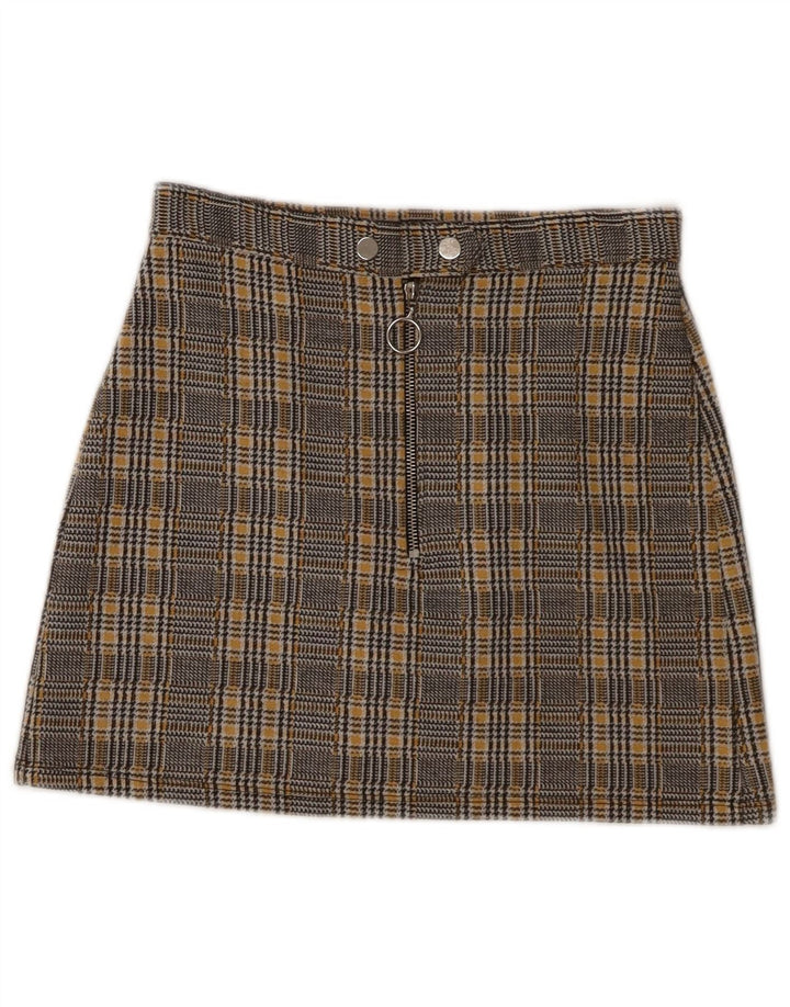 Topshop Γυναικεία Μίνι Φούστα UK 8 Small W28 Grey Plaid Polyester