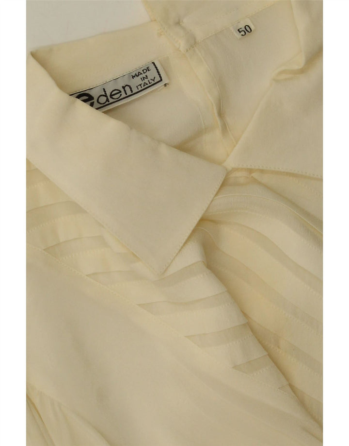 VINTAGE Womens Pullover Shirt Blouse IT 50 XL Off White Acetate Vintage Vintage and Second-Hand Vintage from Messina Hembry 