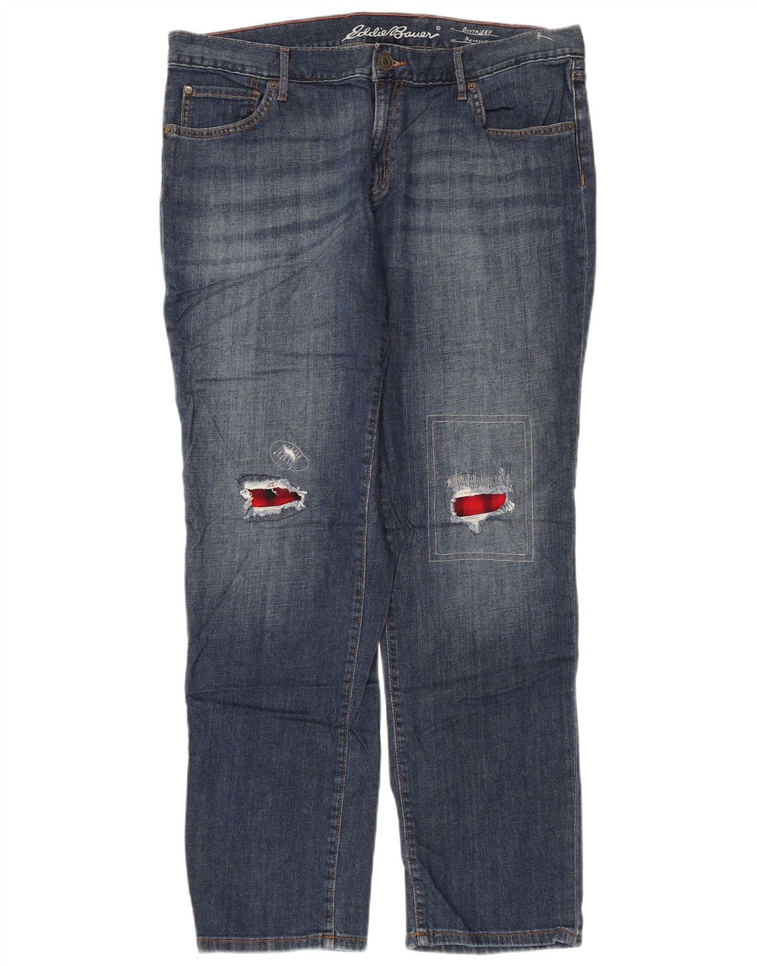 EDDIE BAUER Γυναικεία Boyfriend Distressed Straight Jeans W36 L30 Blue