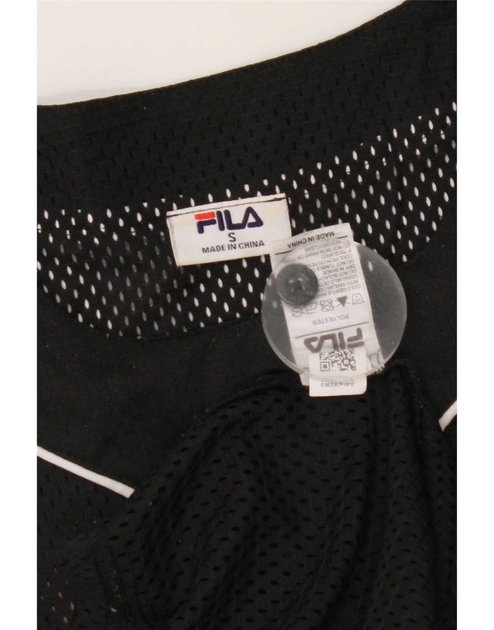 Ανδρικό γραφικό μπλουζάκι Fila Top Small Black Colourblock Πολυεστέρας