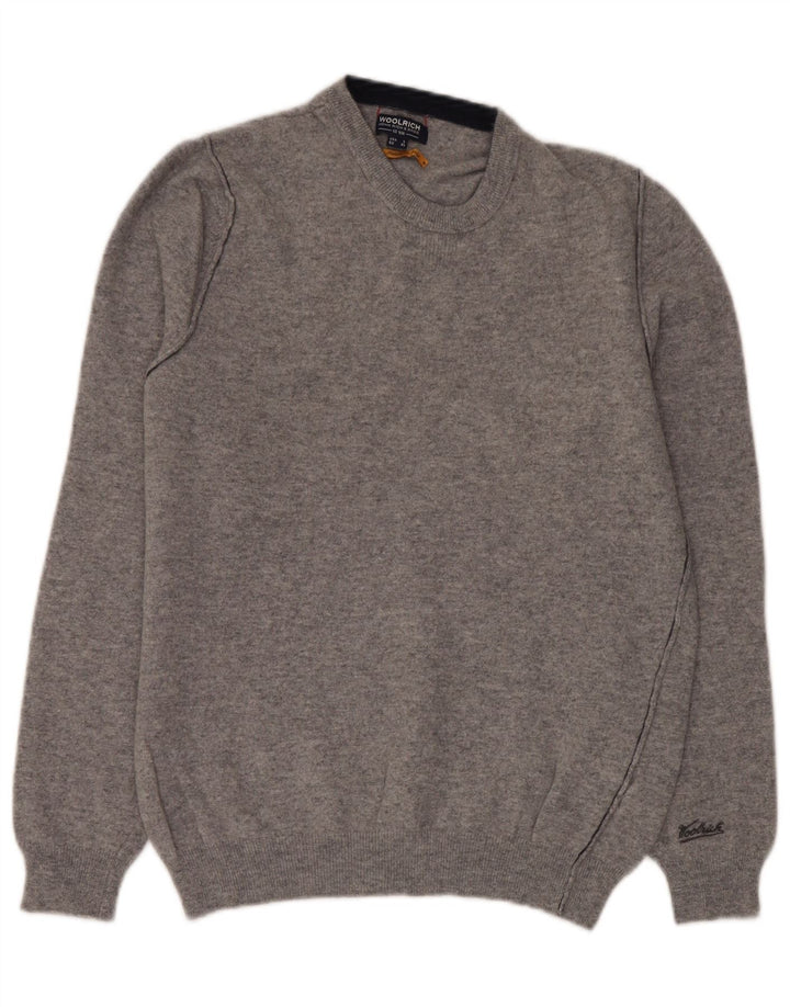 Woolrich Γυναικείο πουλόβερ με λαιμόκοψη UK 16 Large Grey Wool