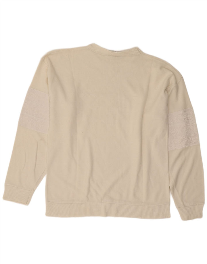 Vintage ανδρικό γραφικό φούτερ Jumper Μεσαίο λευκό βαμβακερό