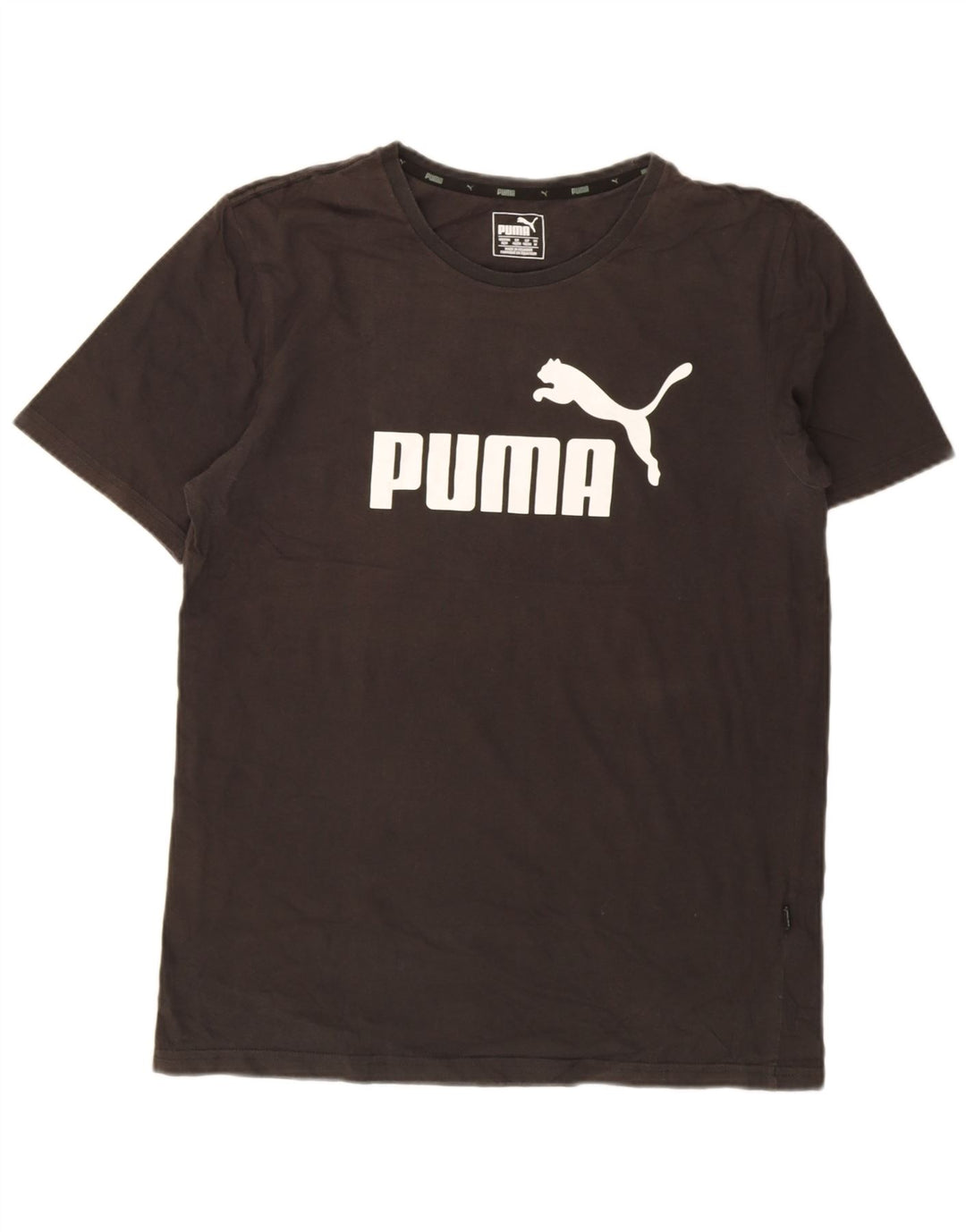 Ανδρικό γραφικό μπλουζάκι Puma, μεσαίο μαύρο βαμβακερό