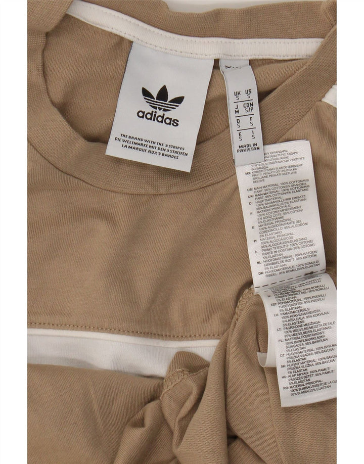 Ανδρικό T-Shirt Adidas Top Small Beige Colourblock Βαμβακερό