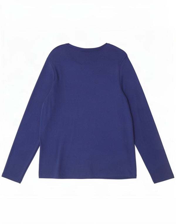 Marks & Spencer Γυναικείο μακρυμάνικο μπλουζάκι UK 22 3XL Navy Blue Floral