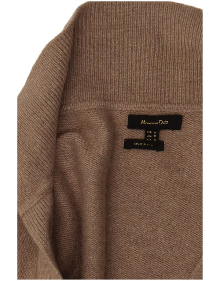 Massimo Dutti Γυναικείο πουλόβερ πόλο με λαιμόκοψη μεγάλου μεγέθους UK 14 Μεσαίο καφέ