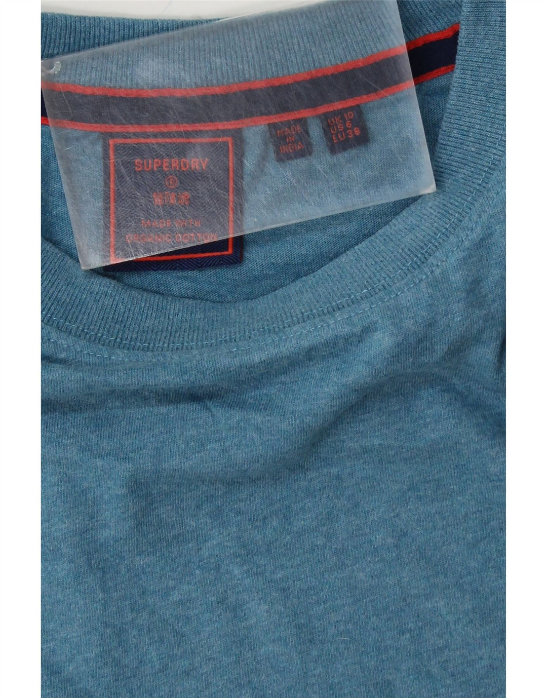 Γυναικείο T-Shirt SUPERDRY Top UK 10 Small Blue Cotton