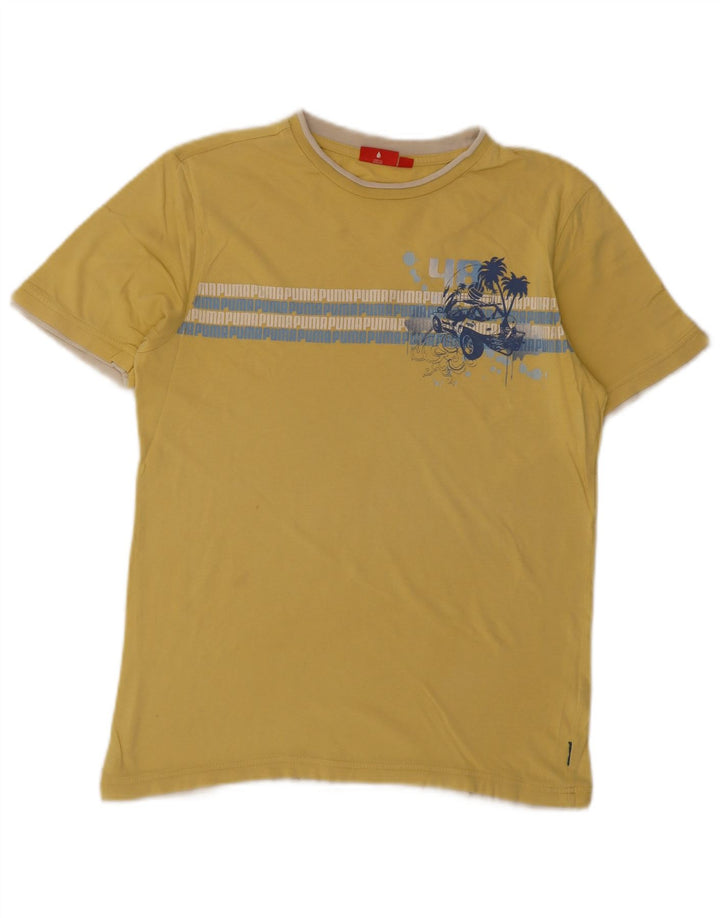 Ανδρικό γραφικό μπλουζάκι Puma Top Small κίτρινο