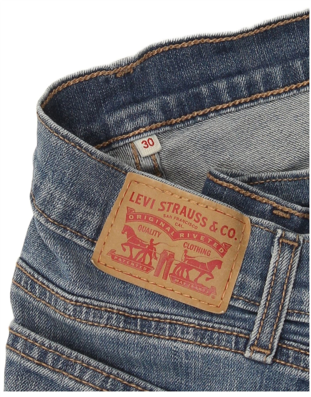 Γυναικείο τζιν σορτς Levi's W30 μεσαίο μπλε βαμβακερό