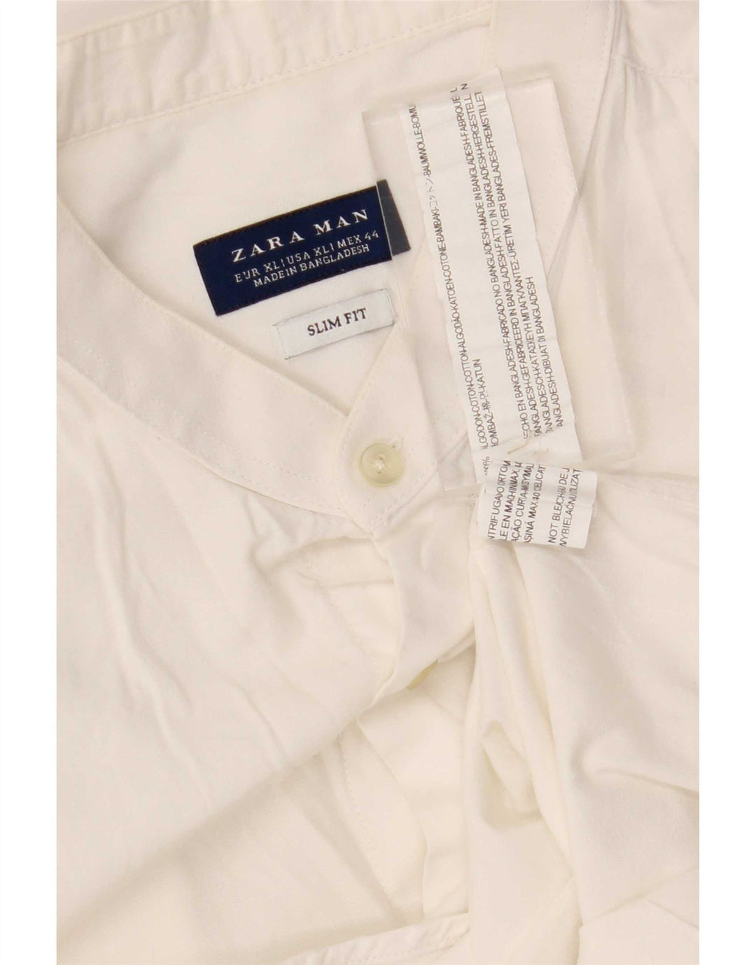 Ανδρικό πουκάμισο Zara Slim Fit XL Λευκό βαμβακερό
