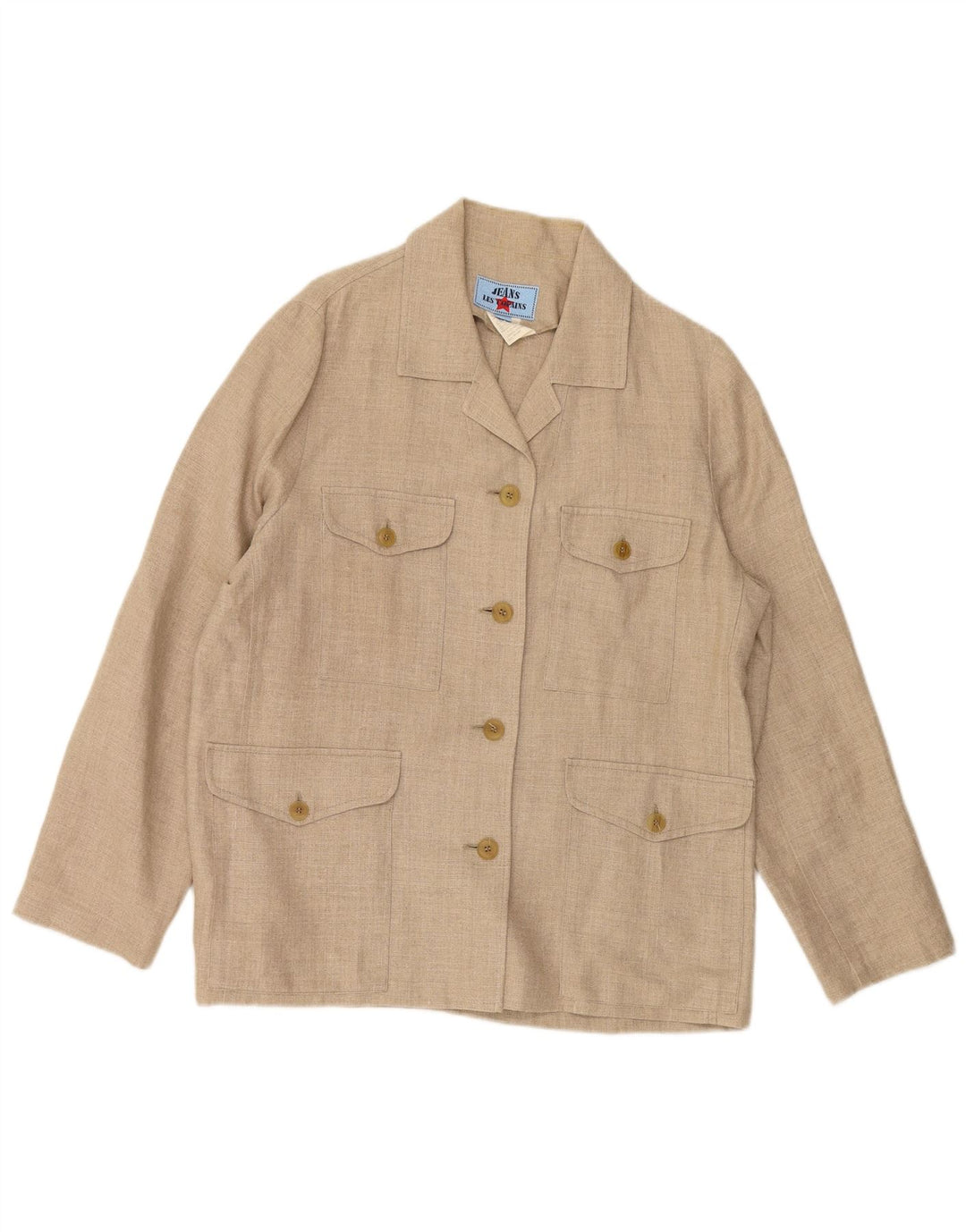LES COPAINS Γυναικείο σακάκι με 4 κουμπιά σακάκι IT 46 Μεγάλο μπεζ λινό
