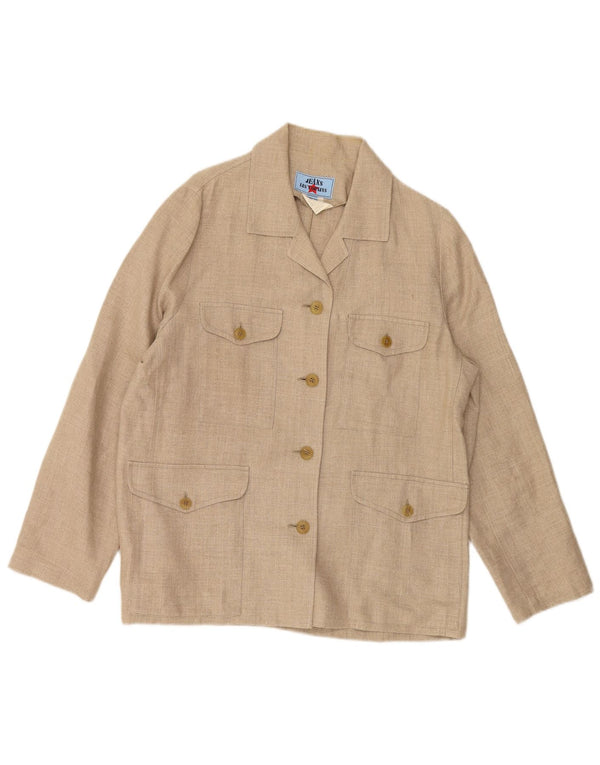 LES COPAINS Γυναικείο σακάκι με 4 κουμπιά σακάκι IT 46 Μεγάλο μπεζ λινό