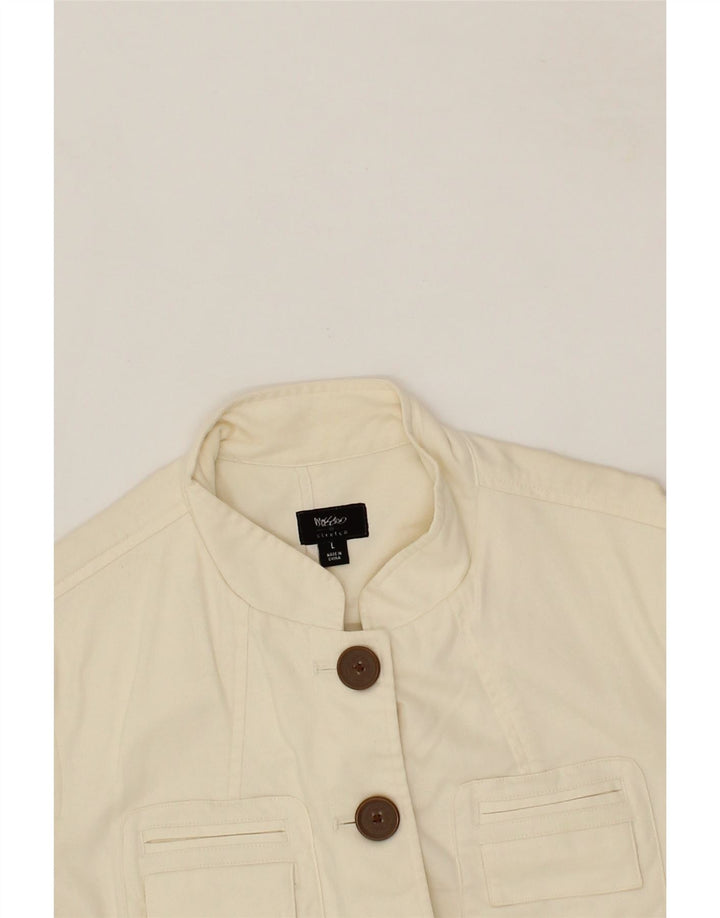 MOSSIMO Womens Utility Jacket UK 16 Large Off White Cotton Vintage Mossimo and Second-Hand Mossimo from Messina Hembry 