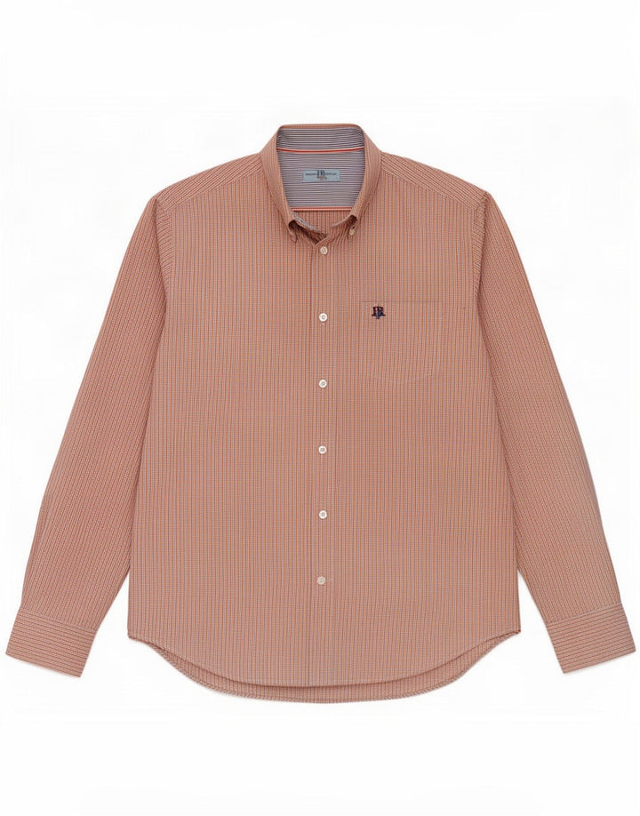 Ανδρικό πουκάμισο Harmont & Blaine XL Orange Gingham Cotton