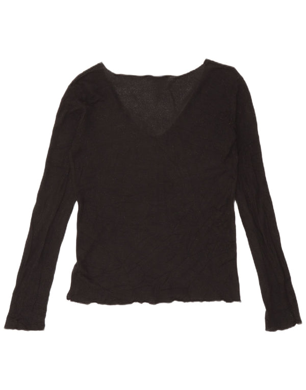 Zara γυναικείο τοπ Μακρύ μακρυμάνικο UK 10 Small Black