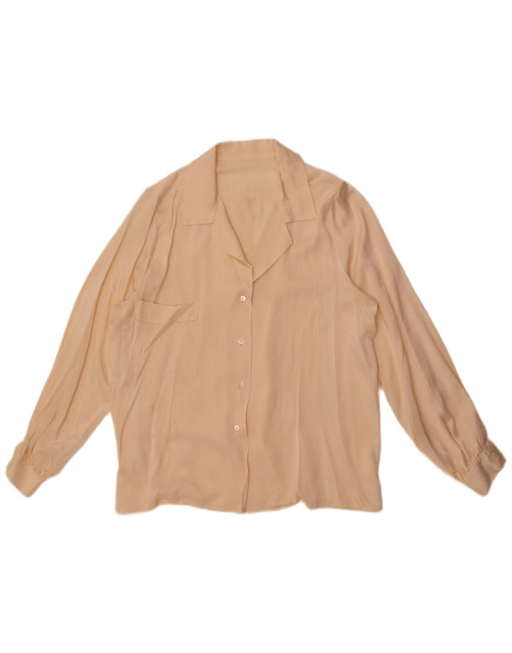 Vintage γυναικείο πουκάμισο μπλούζα UK 14 Large Beige