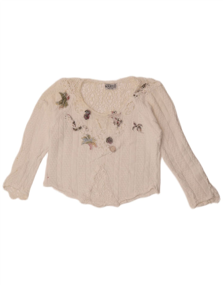 Marilu γυναικείο αφηρημένο μοτίβο Crop Top 10 Small White