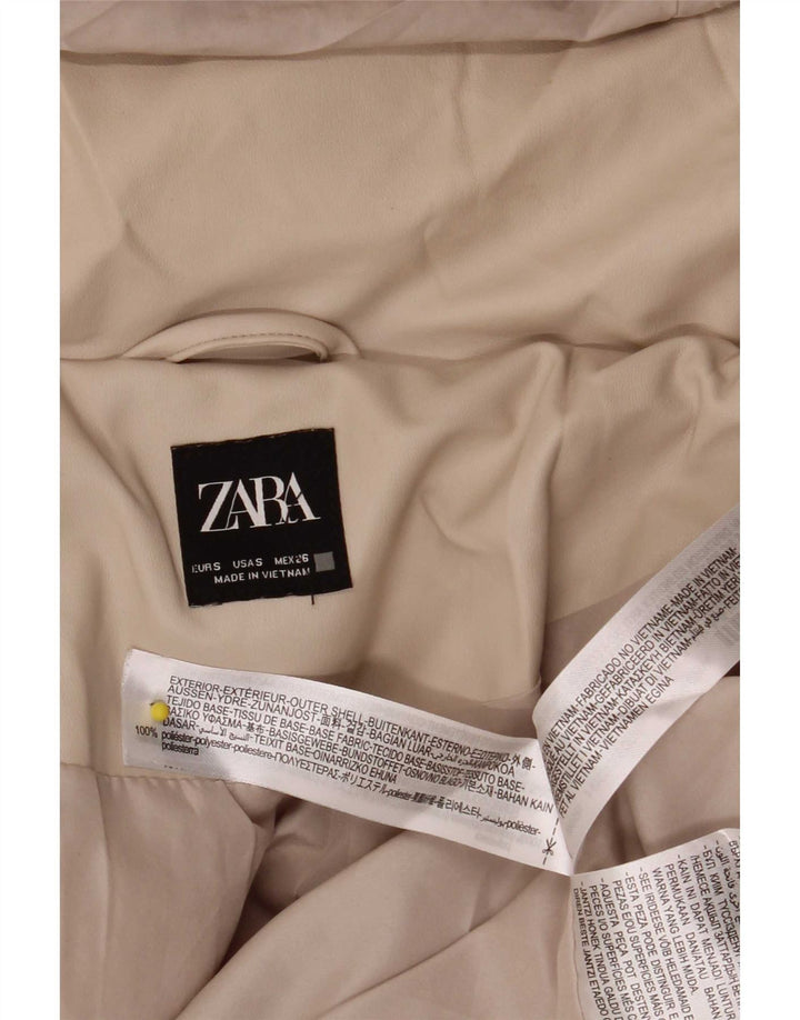 Zara Γυναικείο μπουφάν με κουκούλα μεγάλου μεγέθους, 10 μικρού μπεζ πολυεστέρα