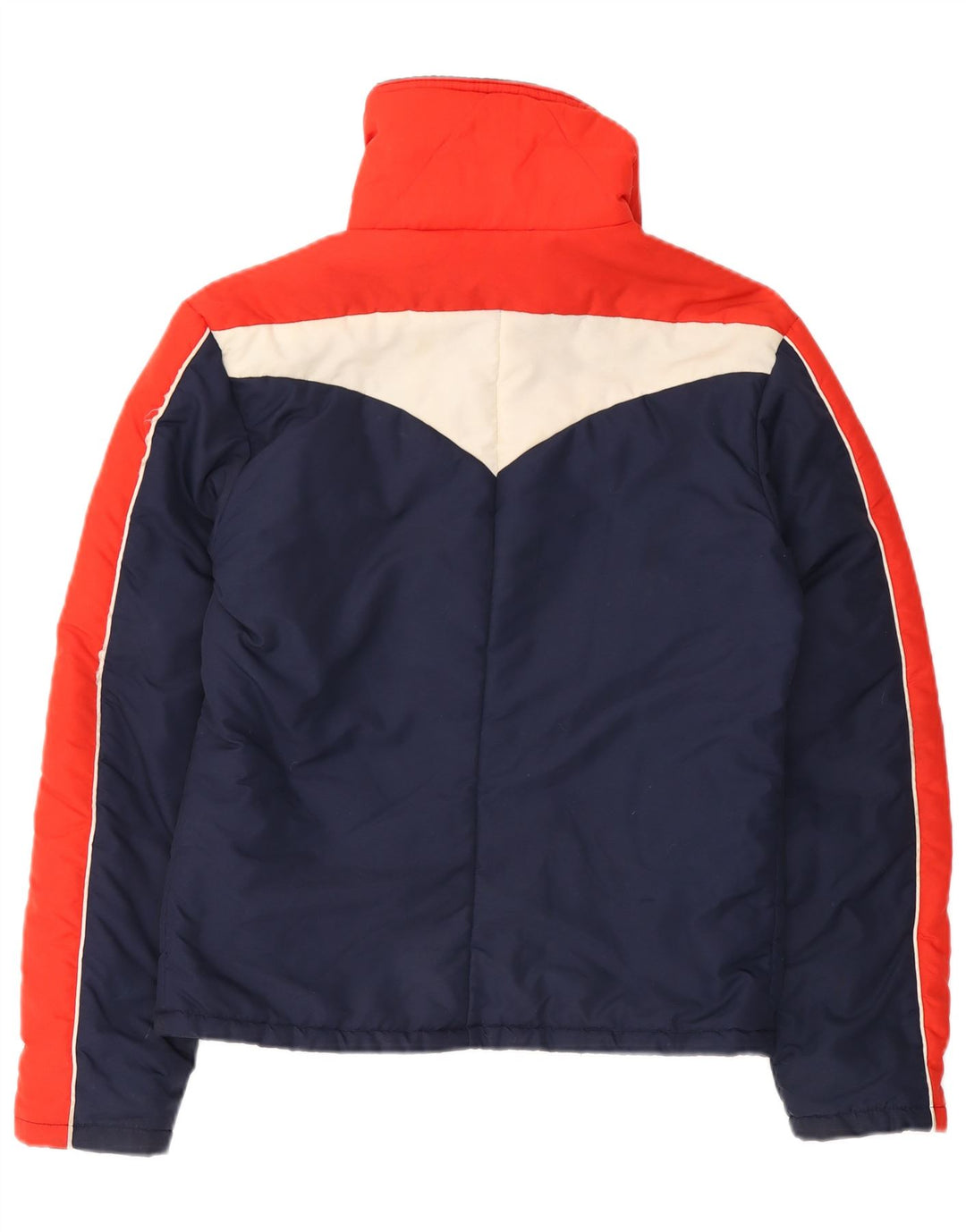 Vintage γυναικείο μπουφάν UK 14 Large Navy Blue Colourblock