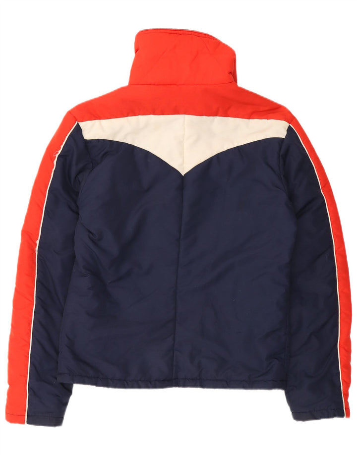 Vintage γυναικείο μπουφάν UK 14 Large Navy Blue Colourblock