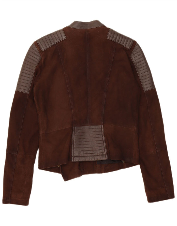 On Stage Γυναικείο Δερμάτινο Μπουφάν Biker IT 38 XS Καφέ Colourblock Δερμάτινο