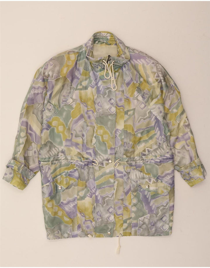 VINTAGE Womens Abstract Pattern Windbreaker Coat UK 14 Large Multicoloured Vintage Vintage and Second-Hand Vintage from Messina Hembry 