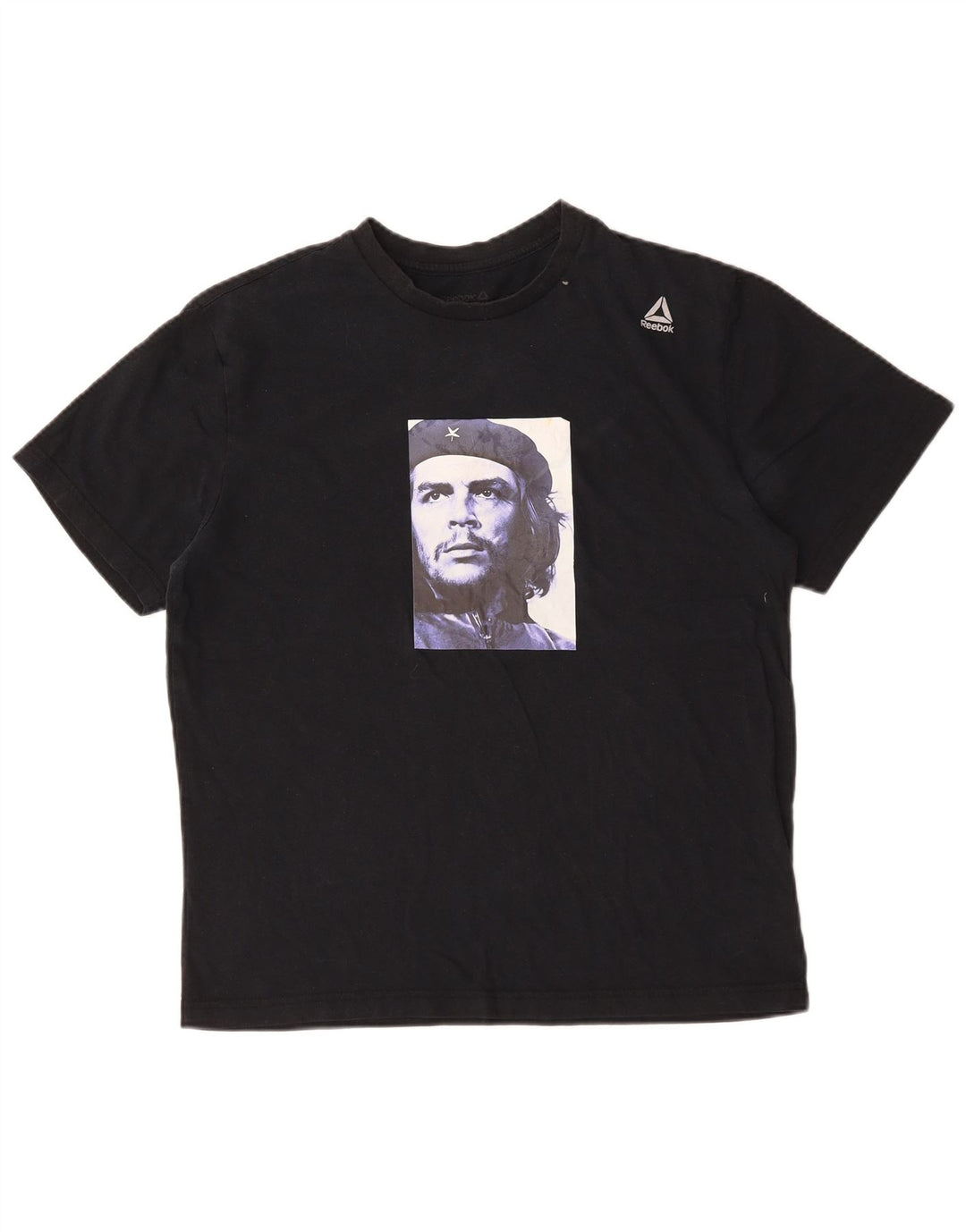 Ανδρικό γραφικό T-Shirt Reebok Top μεγάλο μαύρο βαμβακερό