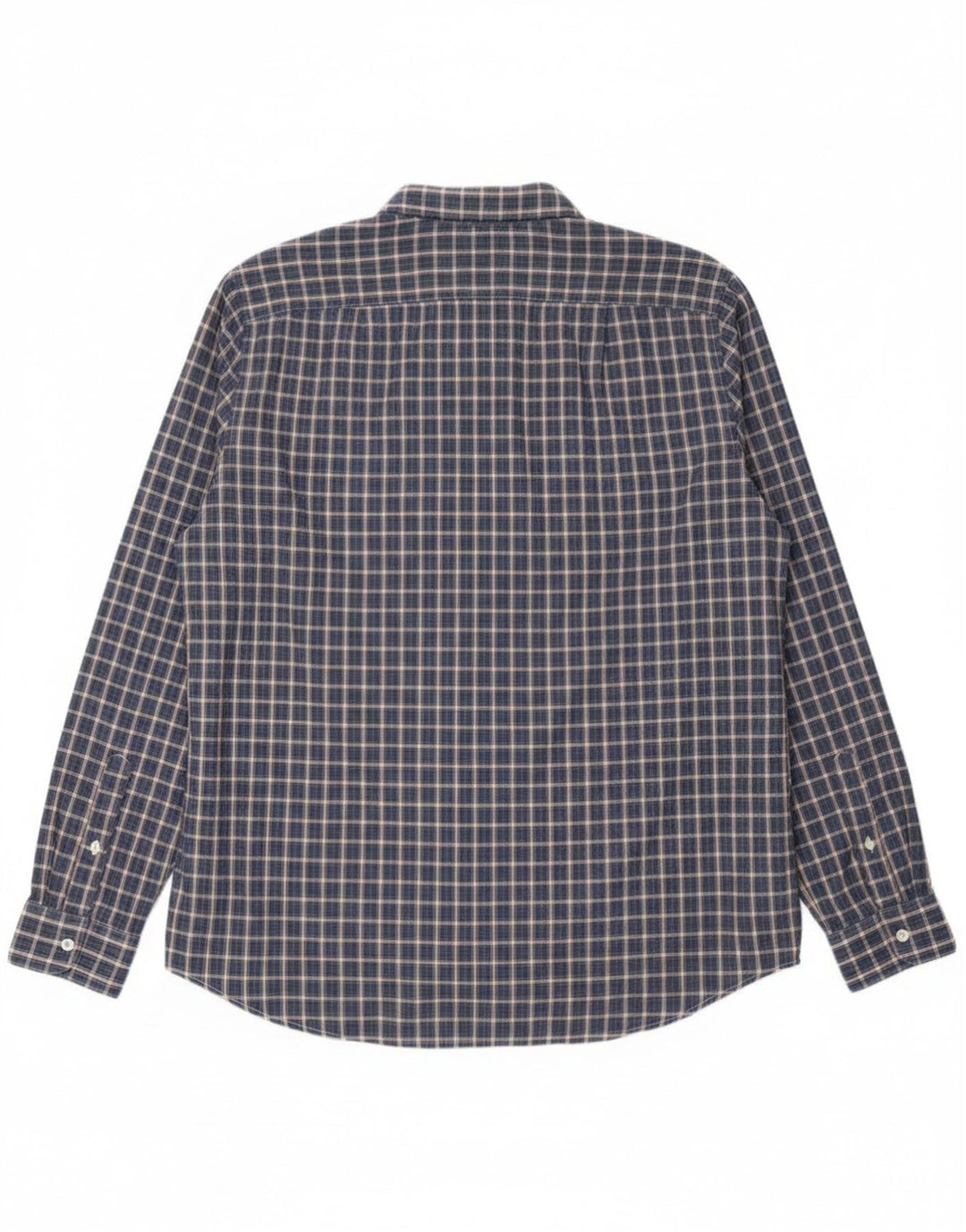 Ανδρικό πουκάμισο Benetton 2XL Navy Blue Check Cotton