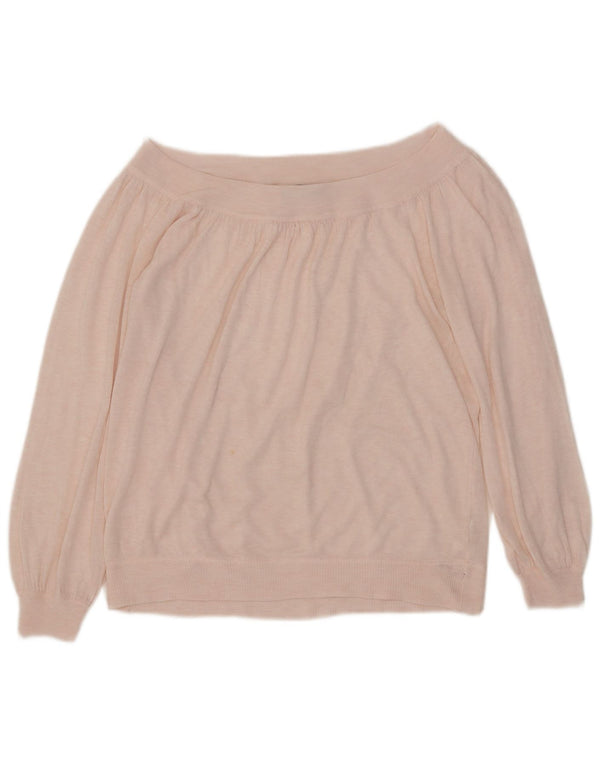 Zara Γυναικείο πουλόβερ με λαιμόκαυμα UK 12 Medium Pink Acrylic